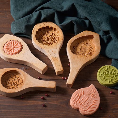 木质月饼模具绿豆糕模型印具冰皮糕点烘焙工具做南瓜饼饼干蛋糕模